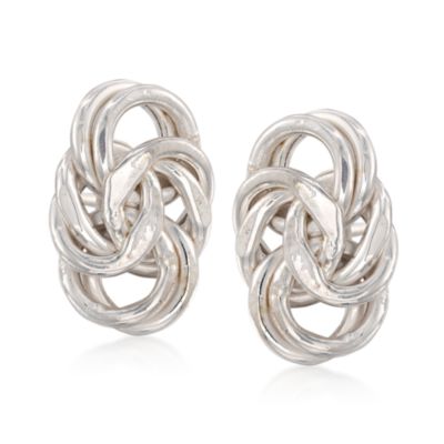 Italian Sterling Silver Byzantine Link Earrings &mdash; Alt Image 1