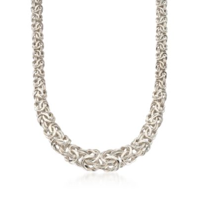 Italian Sterling Silver Byzantine Necklace &mdash; Alt Image 1