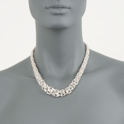 Italian Sterling Silver Byzantine Necklace &mdash; Alt Image 2