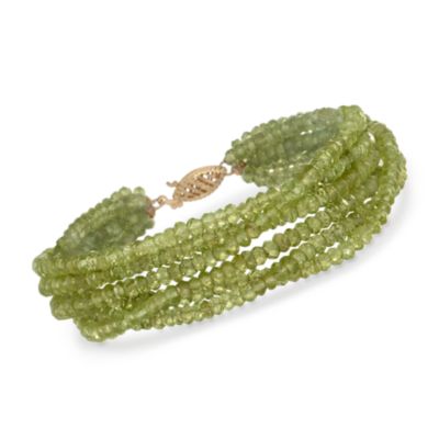 Six-Strand 100.00 ct. t.w. Peridot Bracelet in 14kt Yellow Gold &mdash; Alt Image 1