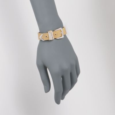 C. 1980 Vintage 2.05 ct. t.w. Diamond Buckle Bracelet in 18kt Yellow Gold &mdash; Alt Image 2
