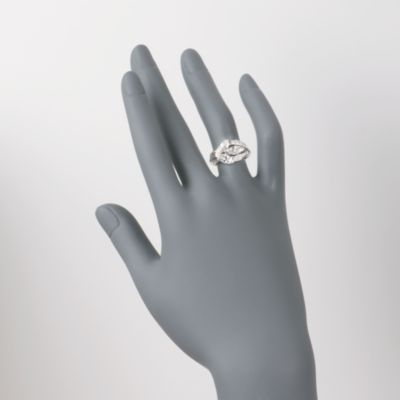 C. 1970 Vintage 2.20 ct. t.w. Diamond Leaf Ring in Platinum. Size 7.5 &mdash; Alt Image 2
