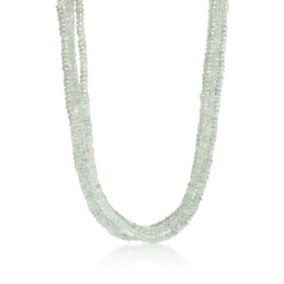 245.00 ct. t.w. Aquamarine Bead Multi-Strand Necklace in 14kt Yellow Gold &mdash; Alt Image 1