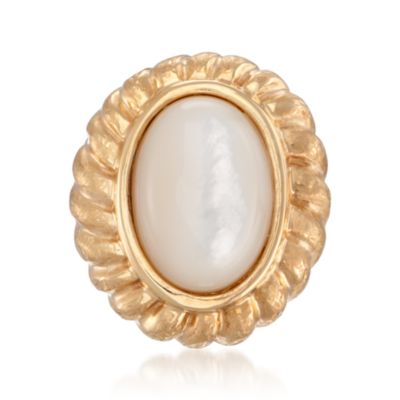 Italian Mother-Of-Pearl Ring in 14kt Yellow Gold &mdash; Alt Image 1