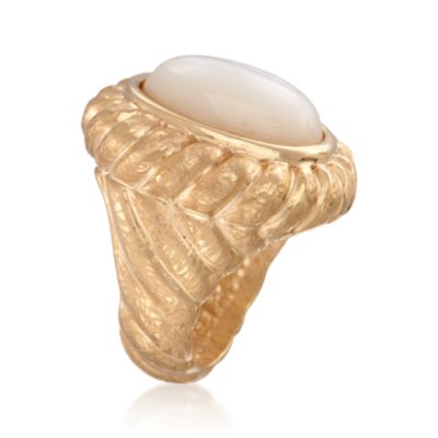 Italian Mother-Of-Pearl Ring in 14kt Yellow Gold &mdash; Alt Image 3