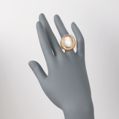 Italian Mother-Of-Pearl Ring in 14kt Yellow Gold &mdash; Alt Image 2