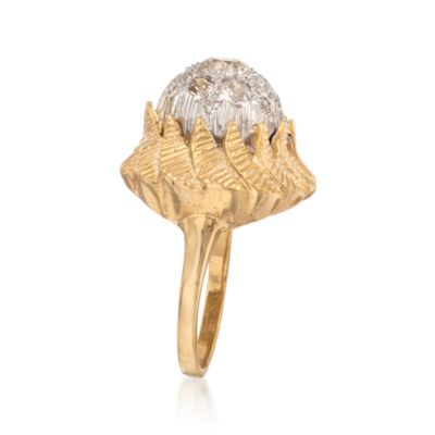 C. 1990 Vintage 1.75 ct. t.w. Diamond Dome Ring in 14kt Yellow Gold. Size 7 &mdash; Alt Image 3