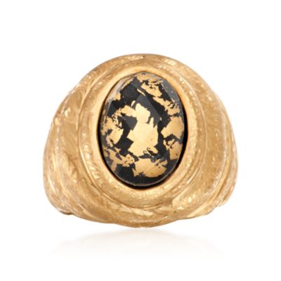 Italian 14kt Yellow Gold Doublet Ring &mdash; Alt Image 1