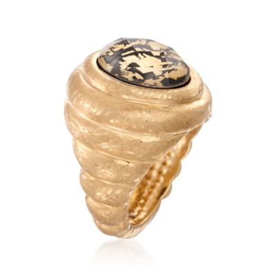 Italian 14kt Yellow Gold Doublet Ring &mdash; Alt Image 3