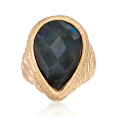 Italian 14kt Yellow Gold Labradorite Doublet Ring &mdash; Alt Image 1