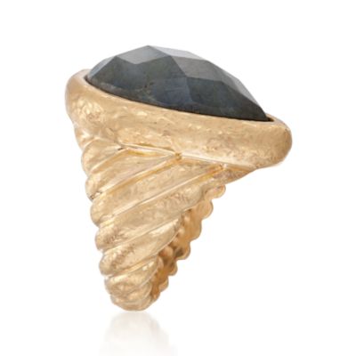 Italian 14kt Yellow Gold Labradorite Doublet Ring &mdash; Alt Image 3