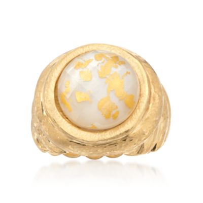 Italian Doublet Ring With 14kt Yellow Gold &mdash; Alt Image 1