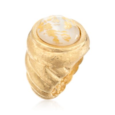 Italian Doublet Ring With 14kt Yellow Gold &mdash; Alt Image 3