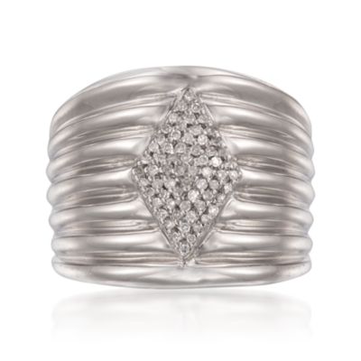 .20 ct. t.w. Diamond Ribbed Ring in Sterling Silver &mdash; Alt Image 1