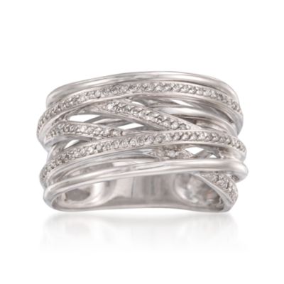 .30 ct. t.w. Diamond Crisscross Ring in Sterling Silver &mdash; Alt Image 1