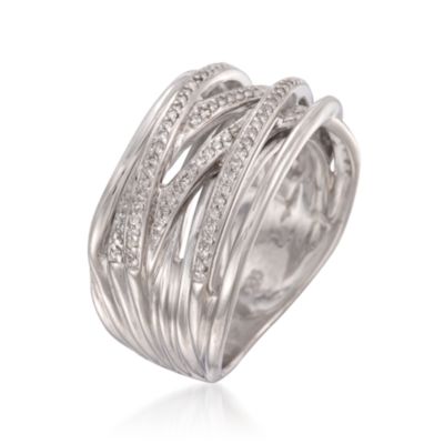 .30 ct. t.w. Diamond Crisscross Ring in Sterling Silver &mdash; Alt Image 3