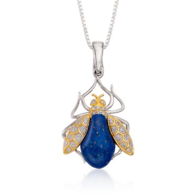 Lapis Fly Necklace in Sterling Silver &mdash; Alt Image 1
