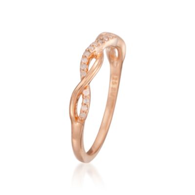 .10 ct. t.w. Diamond Twist Ring in Rose Vermeil &mdash; Alt Image 3
