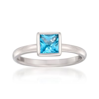 .65 Carat Blue Topaz Ring in Sterling Silver. Size 9 &mdash; Alt Image 1