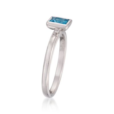 .65 Carat Blue Topaz Ring in Sterling Silver. Size 9 &mdash; Alt Image 3