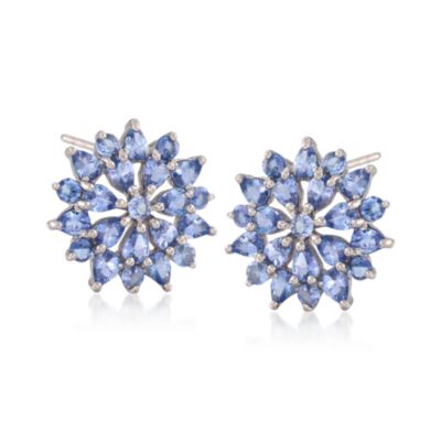 4.90 ct. t.w. Tanzanite Flower Earrings in Sterling Silver &mdash; Alt Image 1