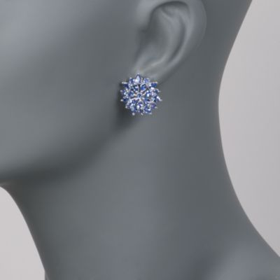 4.90 ct. t.w. Tanzanite Flower Earrings in Sterling Silver &mdash; Alt Image 2