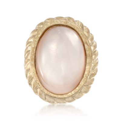 Italian Pink Mother-Of-Pearl Ring With 14kt Yellow Gold &mdash; Alt Image 1