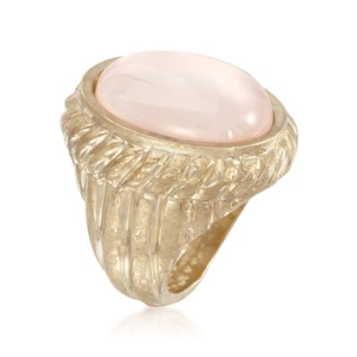 Italian Pink Mother-Of-Pearl Ring With 14kt Yellow Gold &mdash; Alt Image 3