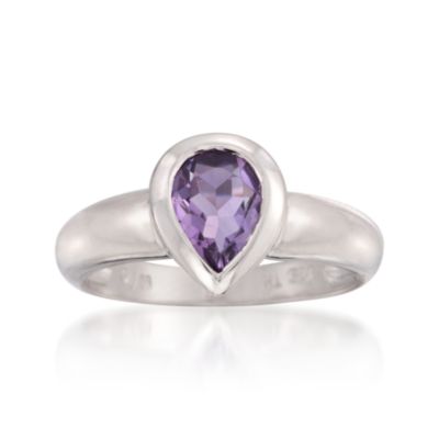 1.30 Carat Amethyst Ring in Sterling Silver. Size 5 &mdash; Alt Image 1