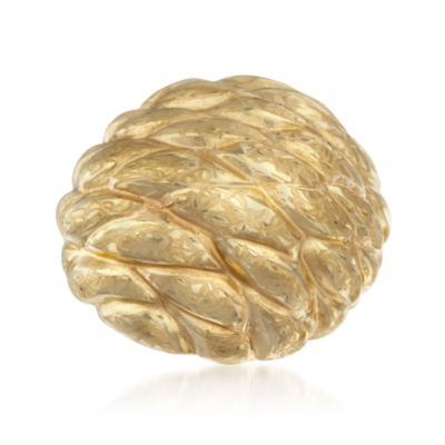 Italian Quilt-Textured Ring With 14kt Yellow Gold &mdash; Alt Image 1
