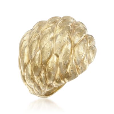 Italian Quilt-Textured Ring With 14kt Yellow Gold &mdash; Alt Image 3