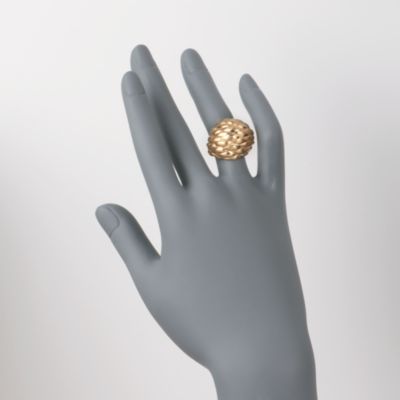 Italian Quilt-Textured Ring With 14kt Yellow Gold &mdash; Alt Image 2