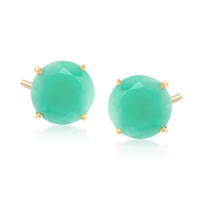 5.10 ct. t.w. Emerald Stud Earrings in 14kt Yellow Gold &mdash; Alt Image 1
