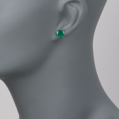 5.10 ct. t.w. Emerald Stud Earrings in 14kt Yellow Gold &mdash; Alt Image 2