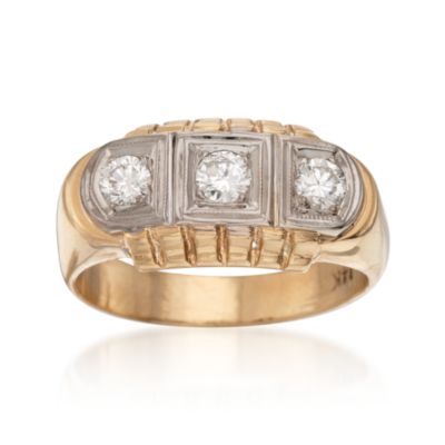 C. 2000 Vintage .55 ct. t.w. 3-Stone Diamond Ring in 14kt Two-Tone Gold. Size 10 &mdash; Alt Image 1