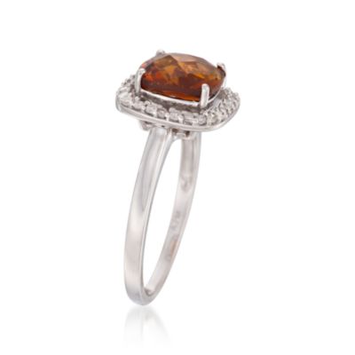2.20 Carat Citrine and .20 ct. t.w. Diamond Ring in Sterling Silver &mdash; Alt Image 3