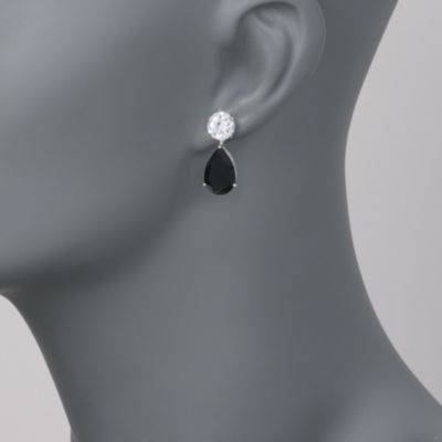Black Onyx Earring Jackets in Sterling Silver &mdash; Alt Image 2