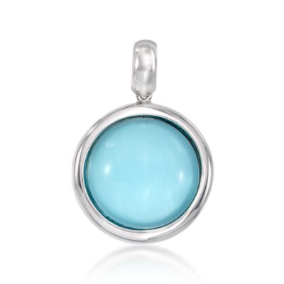 Italian Bezel-Set Doublet Pendant in Sterling Silver &mdash; Alt Image 1