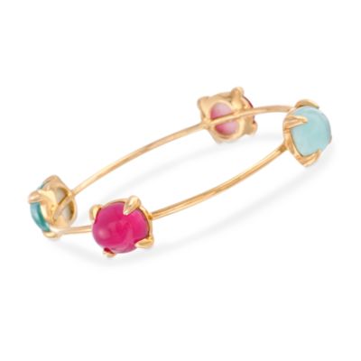 Italian Multicolored Doublet Bangle in 24kt Over Sterling &mdash; Alt Image 1