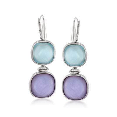 Italian Multicolored Doublet Earrings in Sterling Silver &mdash; Alt Image 1