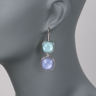 Italian Multicolored Doublet Earrings in Sterling Silver &mdash; Alt Image 2