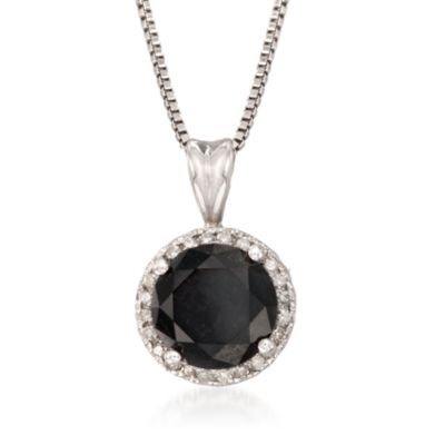 2.00 Carat t.w. Black and White Diamond Pendant Necklace in Sterling Silver. 18" &mdash; Alt Image 1