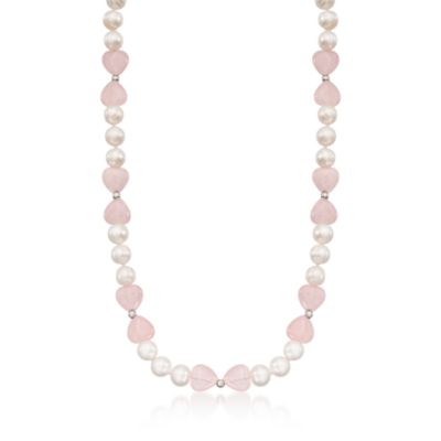 3-pc. 7-7.5mm Pearl and Pink Quartz Jewelry Set in Sterling Silver &mdash; Alt Image 3
