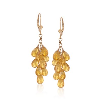 24.00 ct. t.w. Citrine Earrings in 14kt Yellow Gold &mdash; Alt Image 1