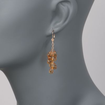 24.00 ct. t.w. Citrine Earrings in 14kt Yellow Gold &mdash; Alt Image 2
