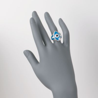 Smoky Quartz and .15 ct. t.w. Diamond Evil Eye Ring in Sterling Silver &mdash; Alt Image 2