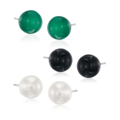 Set of 3 Pairs of Stud Earrings in Stainless &mdash; Alt Image 1