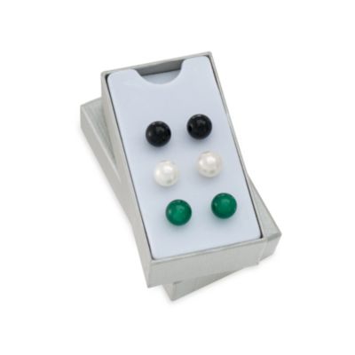Set of 3 Pairs of Stud Earrings in Stainless &mdash; Alt Image 6