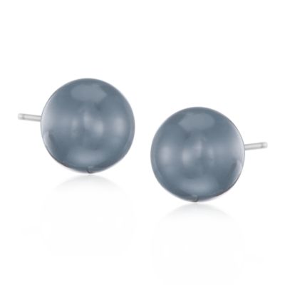 Set of Three Multicolored Faux Pearl Stud Earrings in Stainless &mdash; Alt Image 4