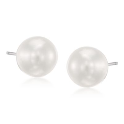 Set of Three Multicolored Faux Pearl Stud Earrings in Stainless &mdash; Alt Image 5